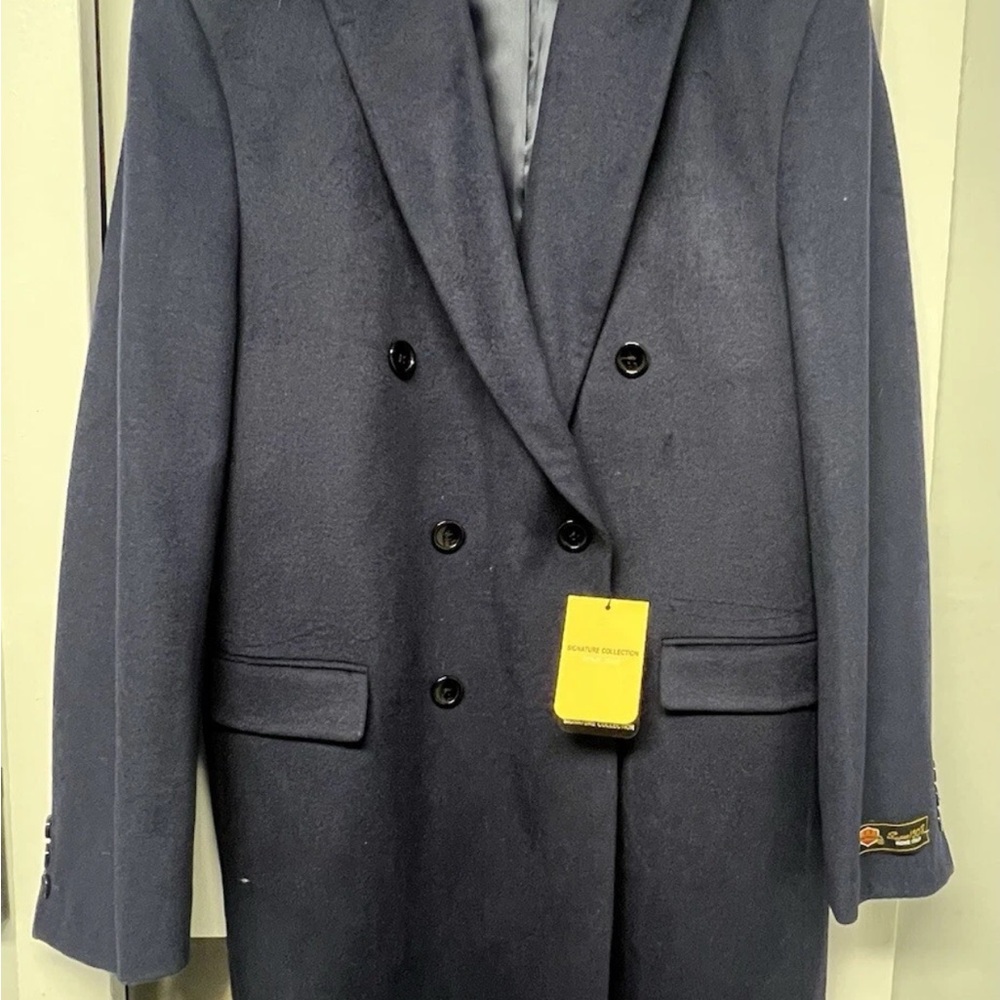Alberto Nardoni Men’s Double-Breasted Overcoat - Navy